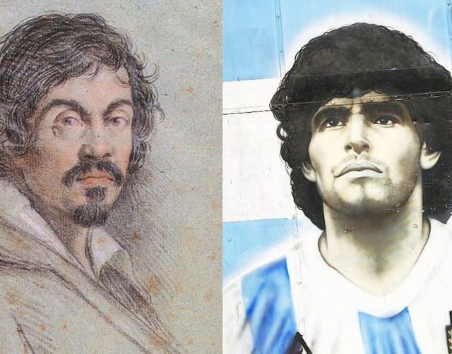 Caravaggio e Maradona, due “scugnizzi” nel cuore dei napoletani